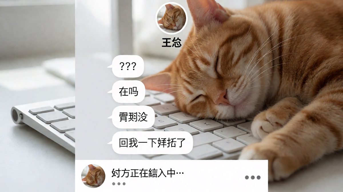 他明明在输入，输入的内容大概是「zzzz」吧。