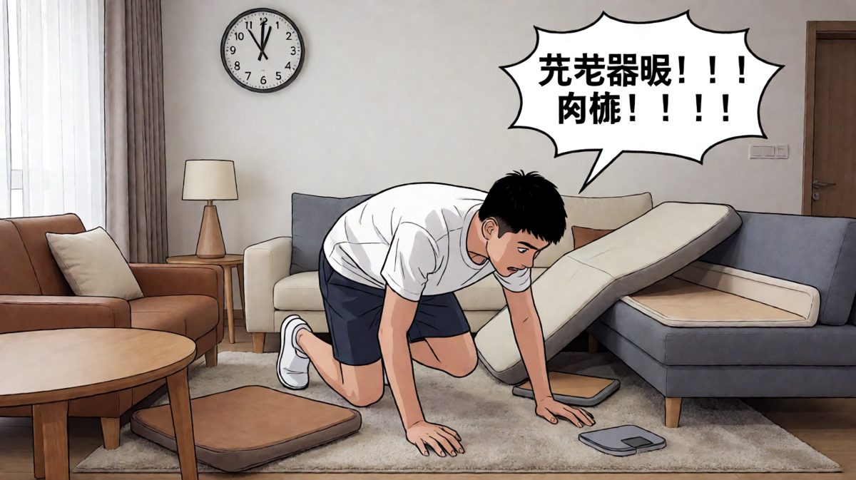 为了找充电器，整个客厅被翻个底朝天