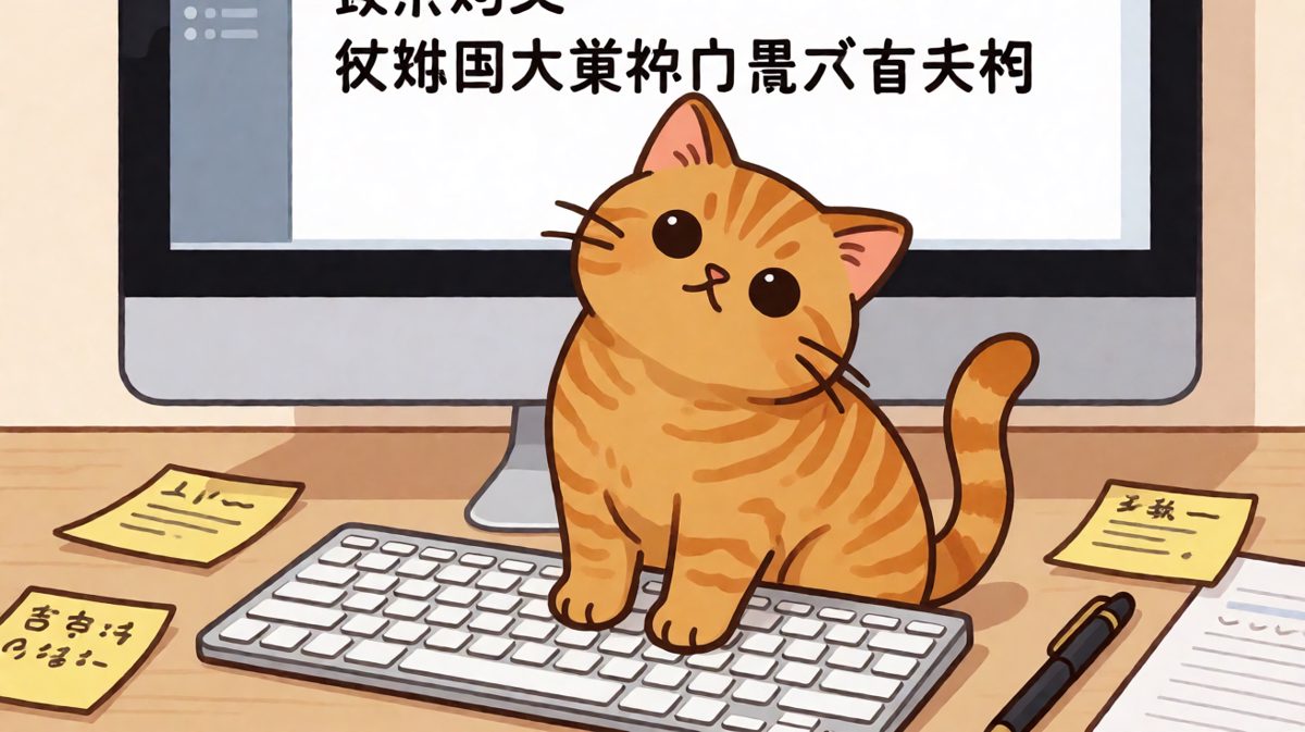 加班到一半，同事把键盘'借'给主子了。