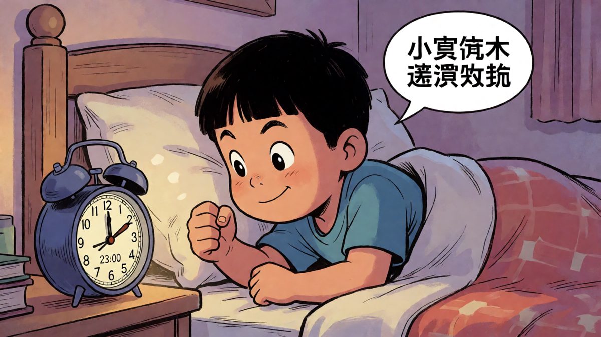 小明决心早起，早早躺下准备睡觉