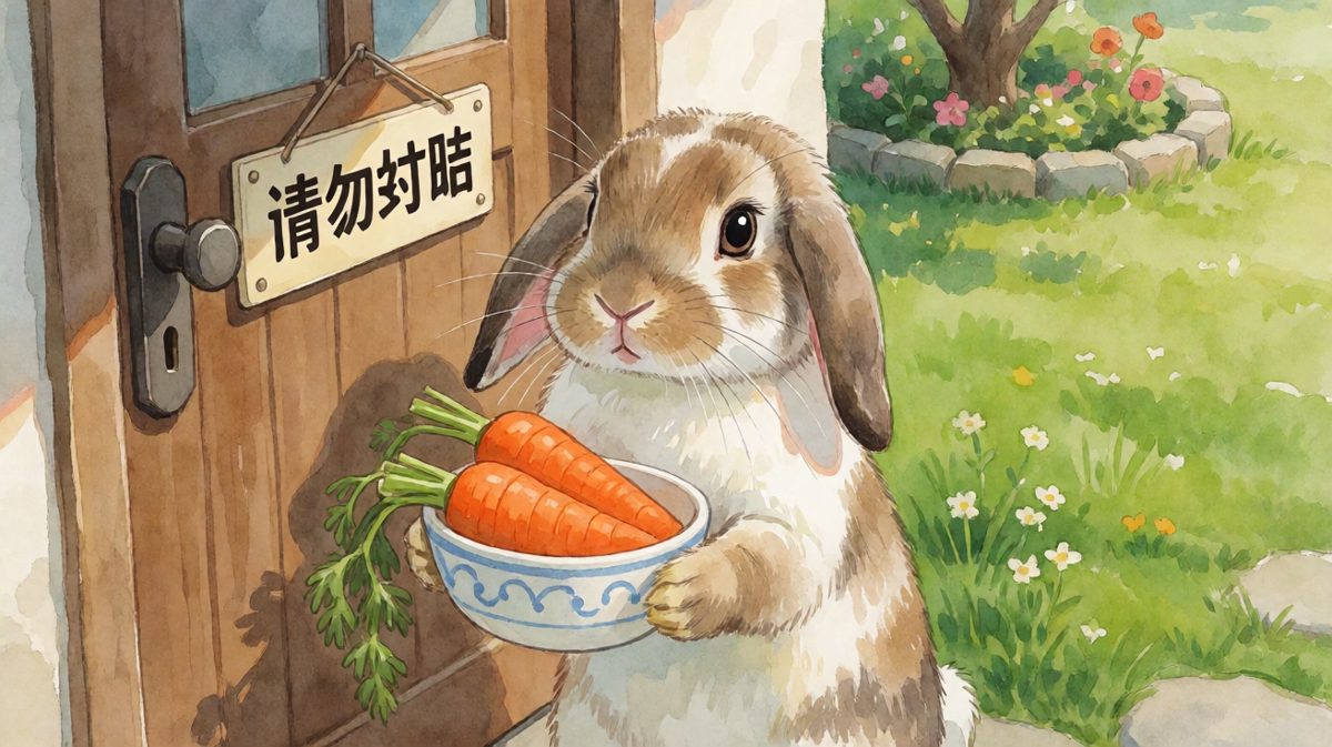 兔子：外卖又点多了，这碗胡萝卜我到底吃不吃得完……