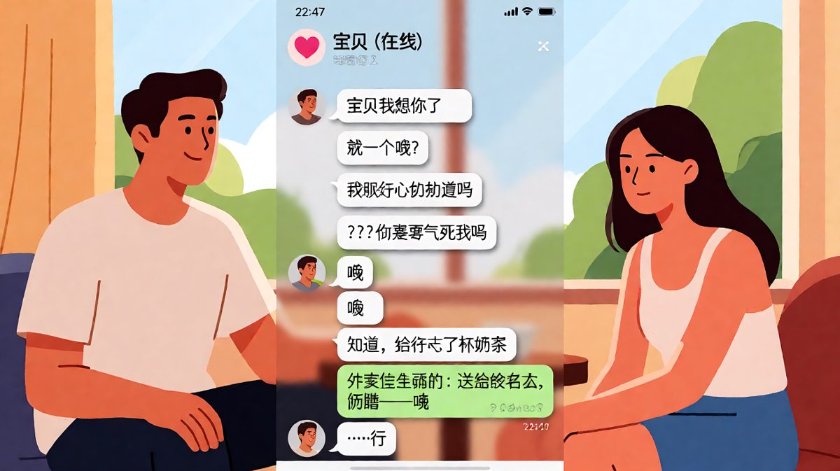 全章最杀伤力的一个字：「哦」。但外卖备注出卖了一切。