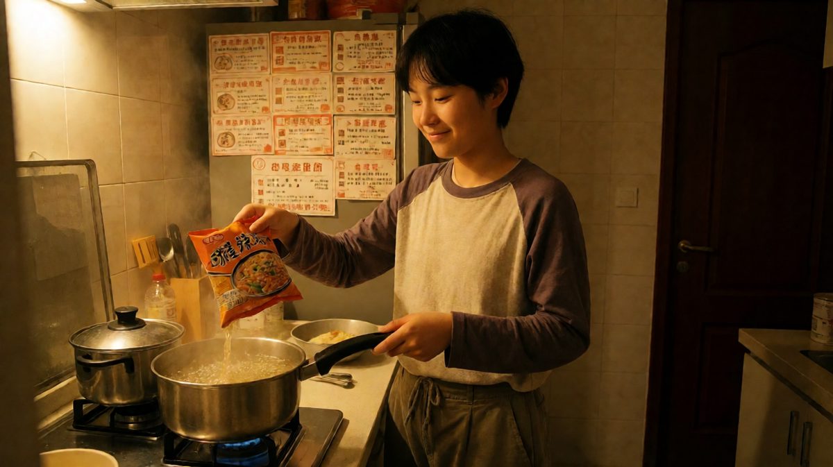 深夜饿醒，决定煮包泡面慰劳自己
