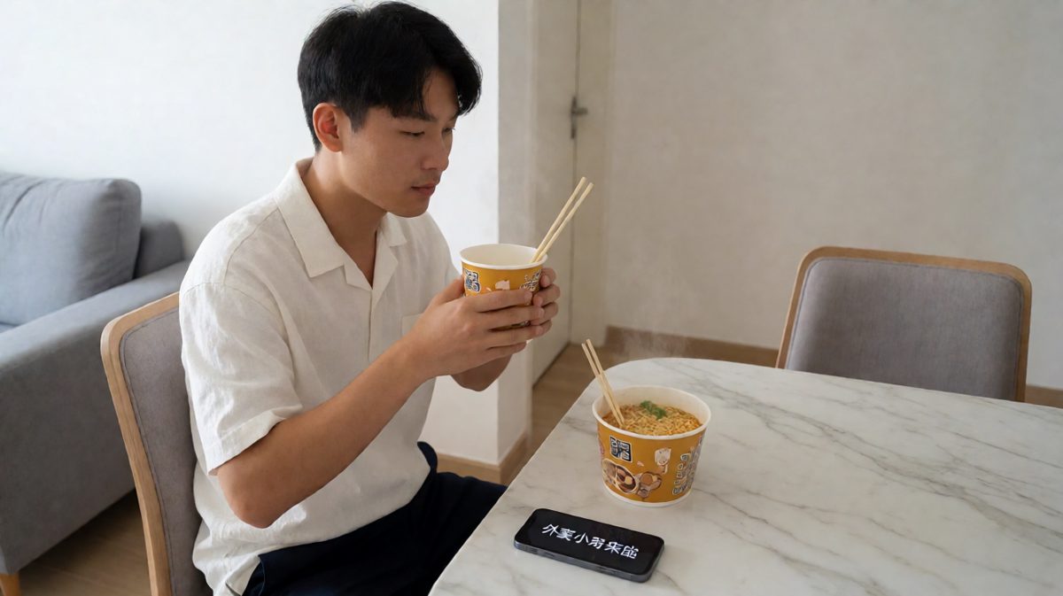 面刚泡好，外卖电话却来了