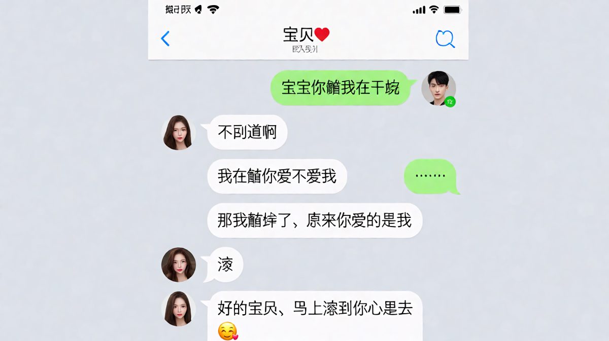 男生用土味情话终结女生的「不知道」，最后用一句更土的让女生无语选择表情包逃跑。