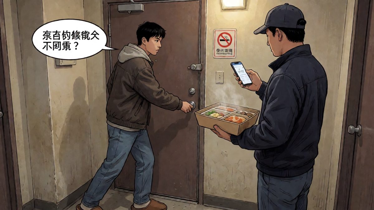 外卖小哥：您倒是开门啊喂