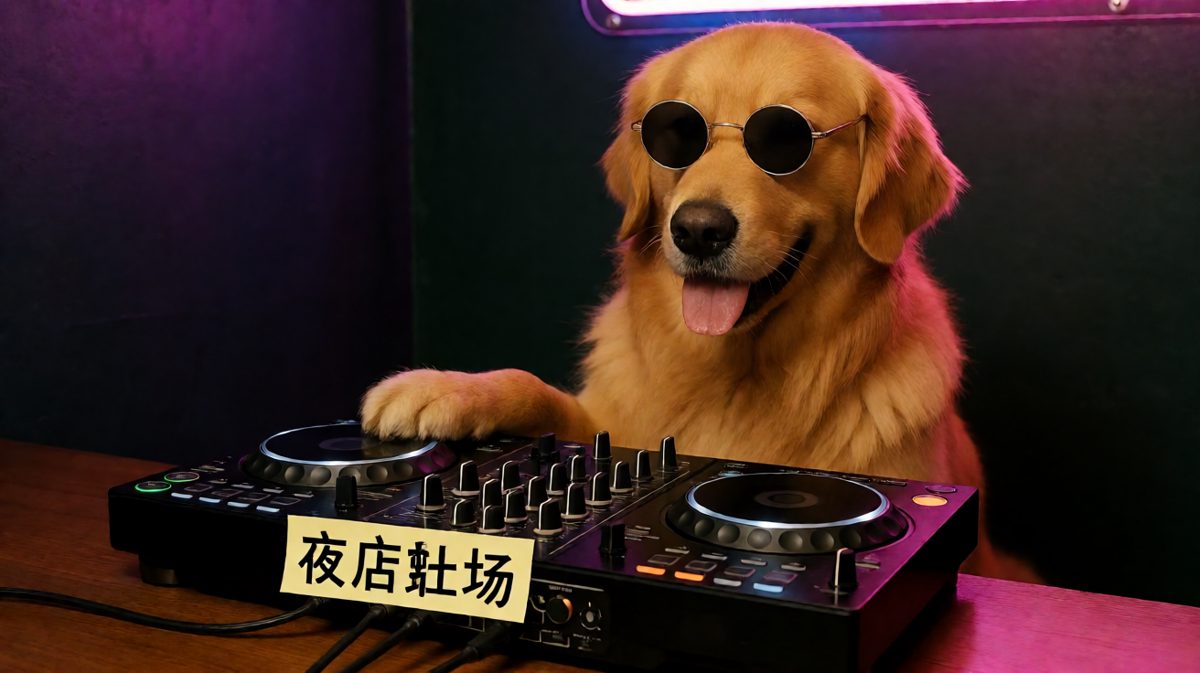 金毛DJ：今晚全场最炸的bass线，由本汪的尾巴提供。