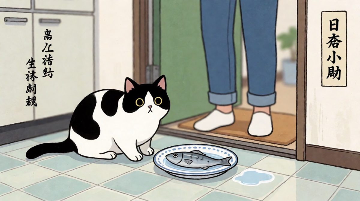 奶牛猫：不是我干的，是鱼自己跳到我嘴里的，你找鱼告去。