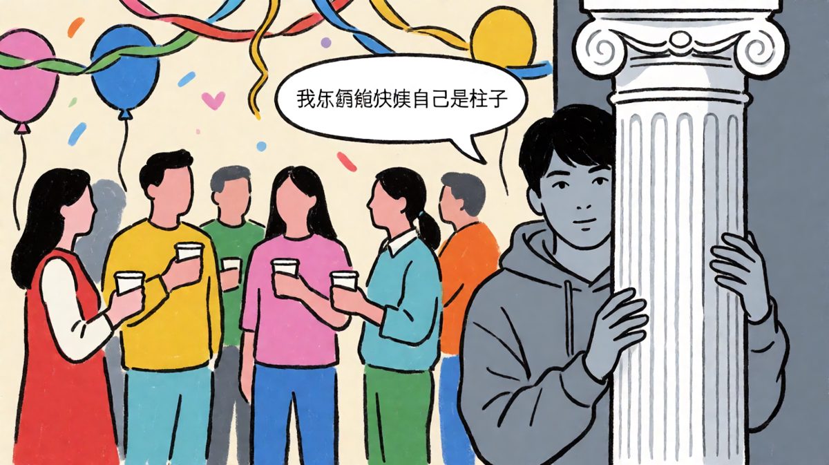 社恐の终极防御：与柱子融为一体