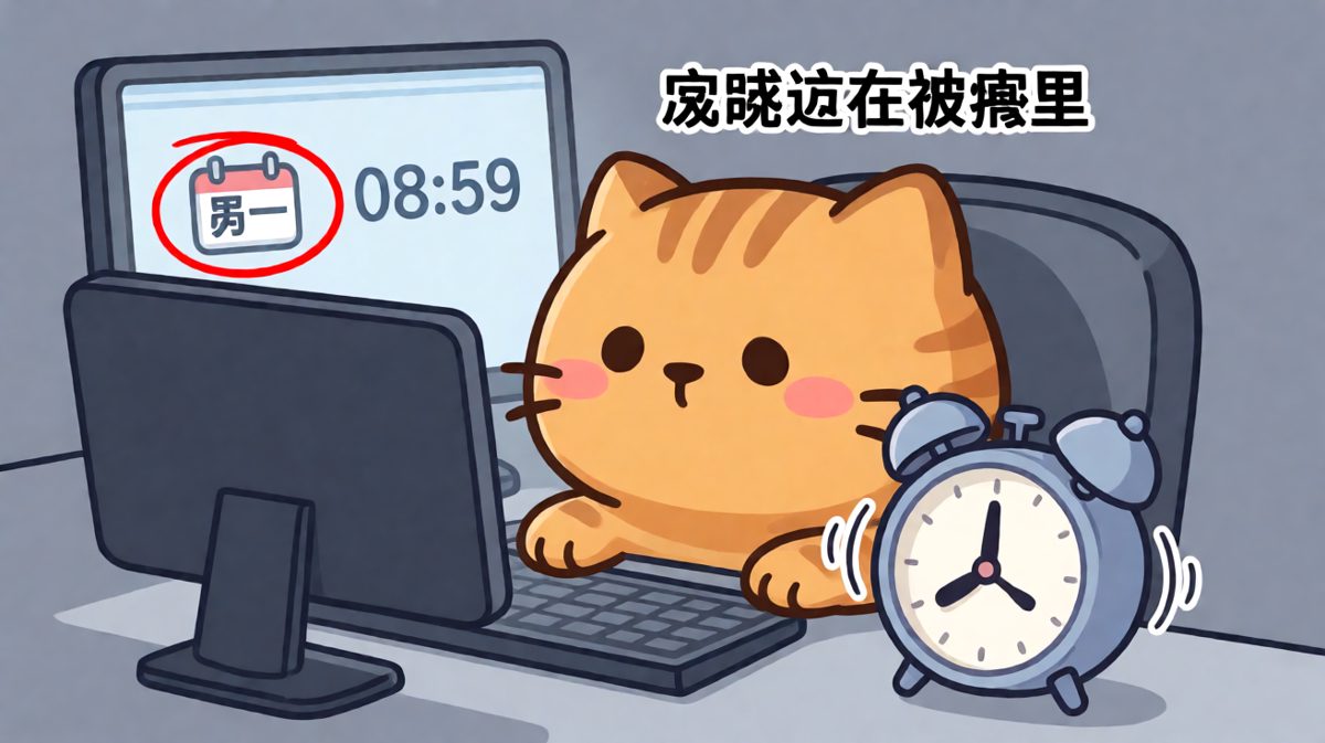 周一的猫：身体到了工位，灵魂还在周六的被窝里没回来