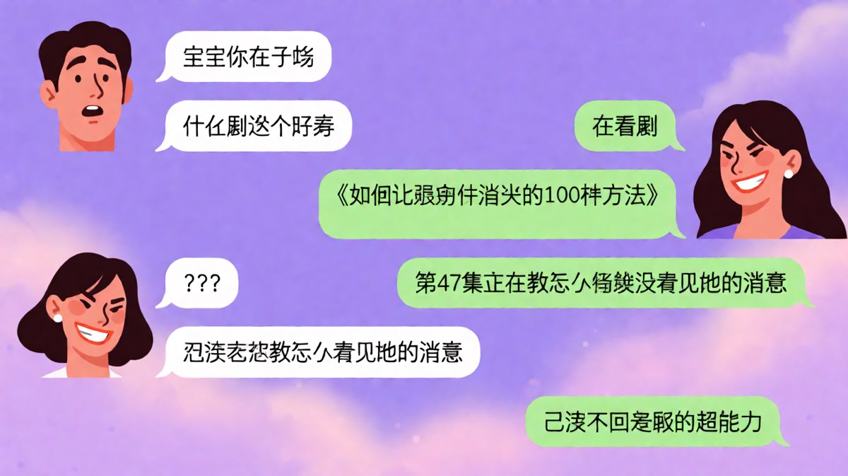 男友疯狂发消息时，女友正在追看《如何让他闭嘴》