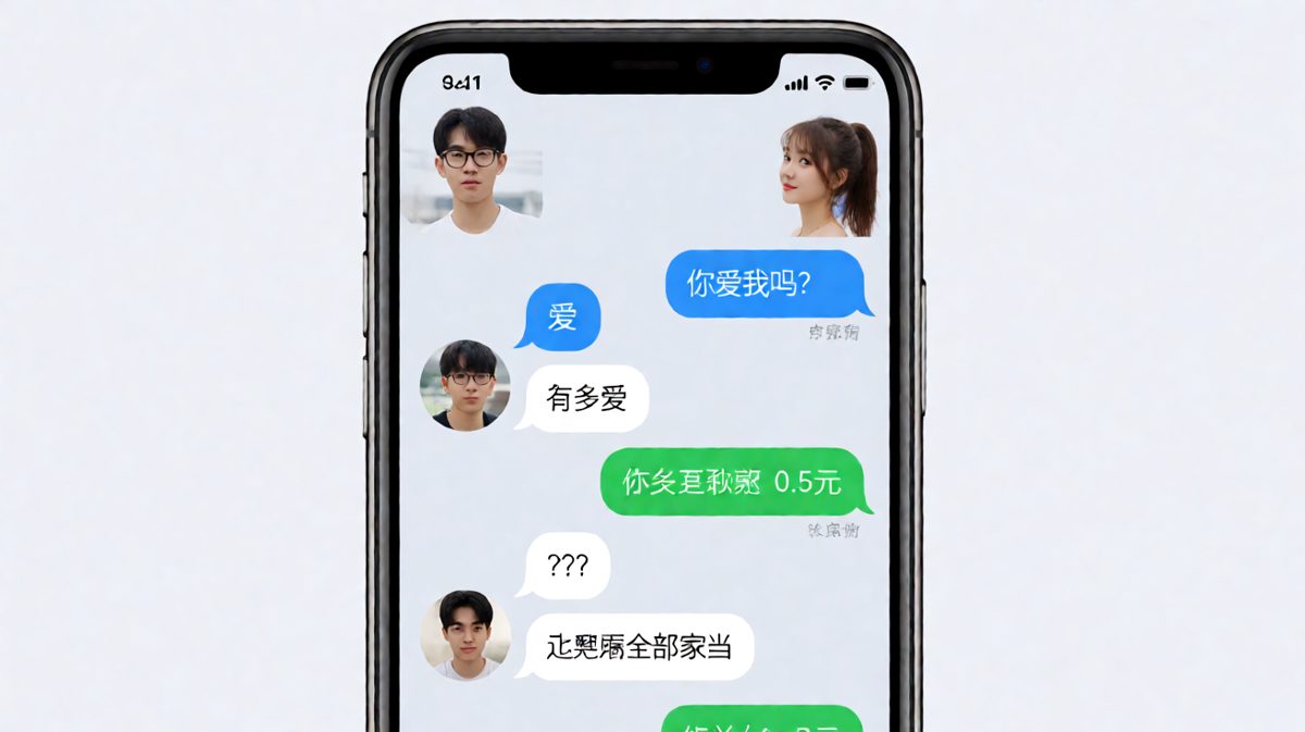 男生用钱包余额证明爱情的瞬间