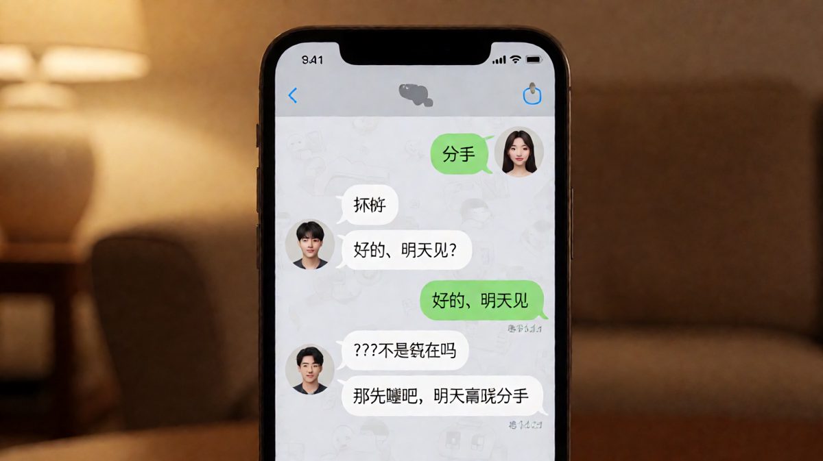 男生把'分手'理解成'明天见'的反转