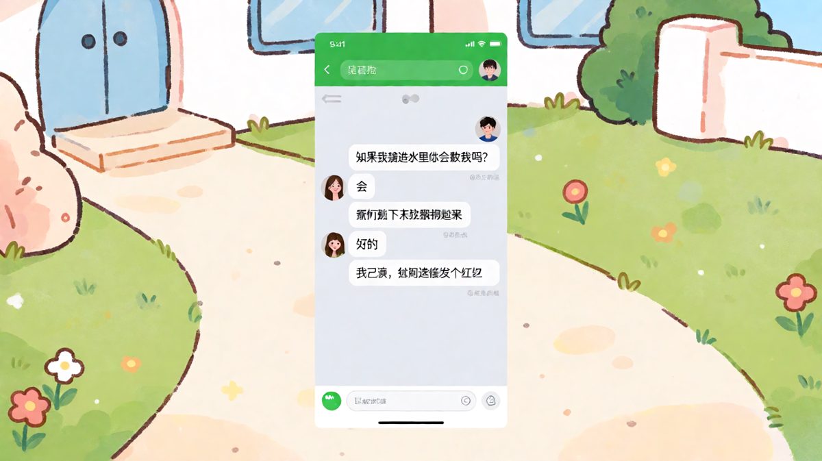 男生用红包代替跳水的搞笑反转