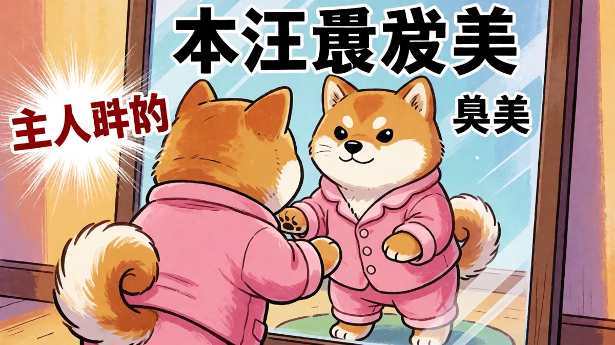 当狗狗第一次穿上主人的睡衣——臭美到不行
