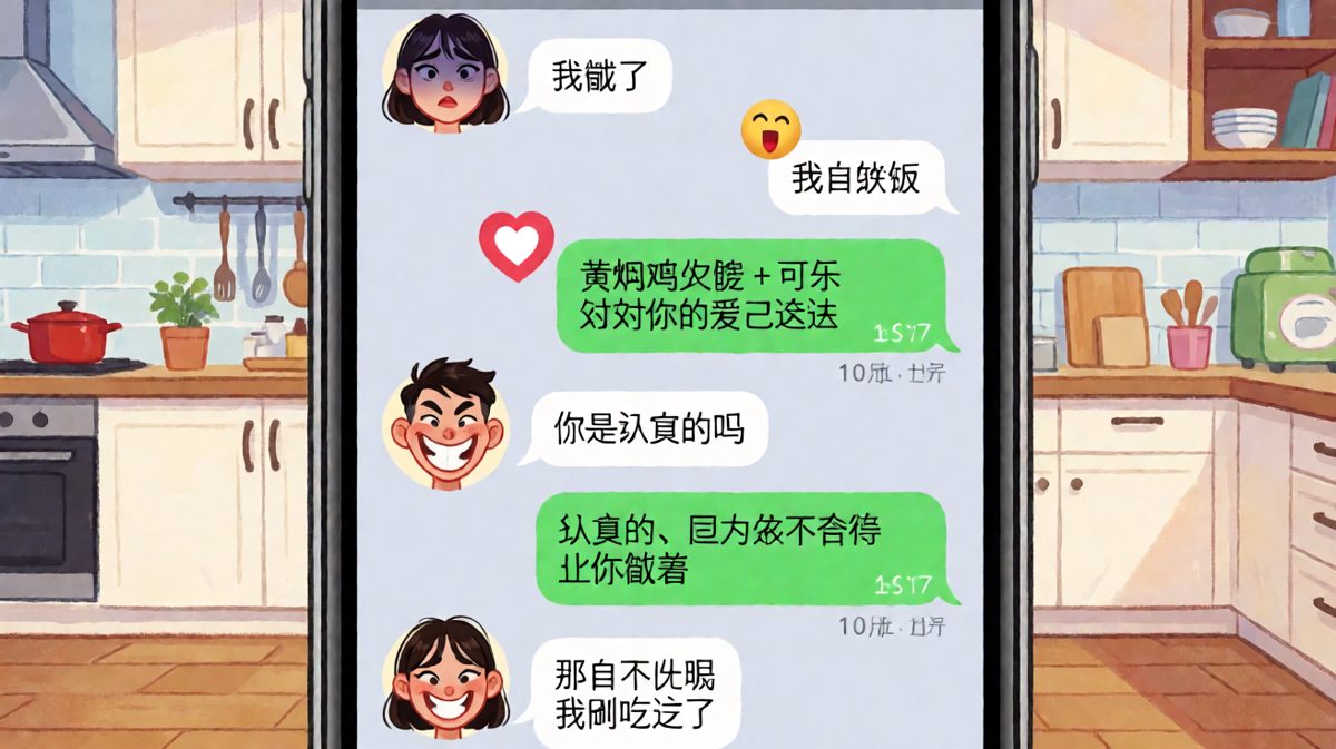 男生说要做饭结果点了外卖