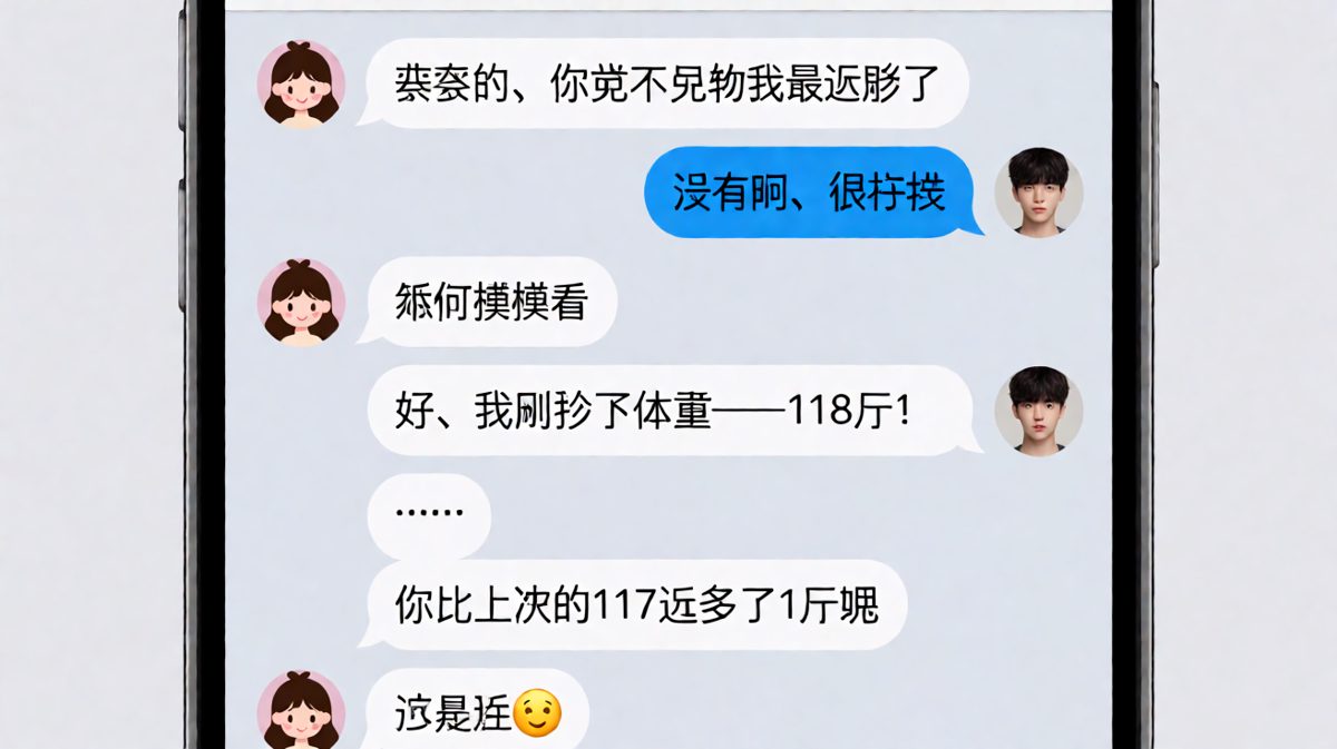 女生问胖没胖，男生当场用体重数据暴击全场
