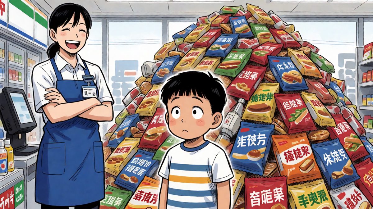 店员憋笑，小铭社死现场，这就是自助结账的代价。