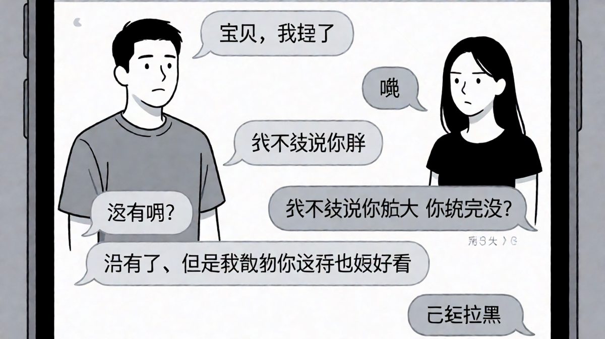 男生道歉全程踩雷，最后被直接拉黑