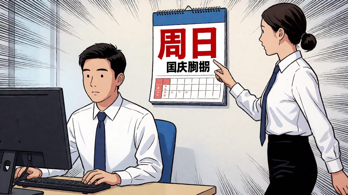 到了公司才发现——今天是周日！