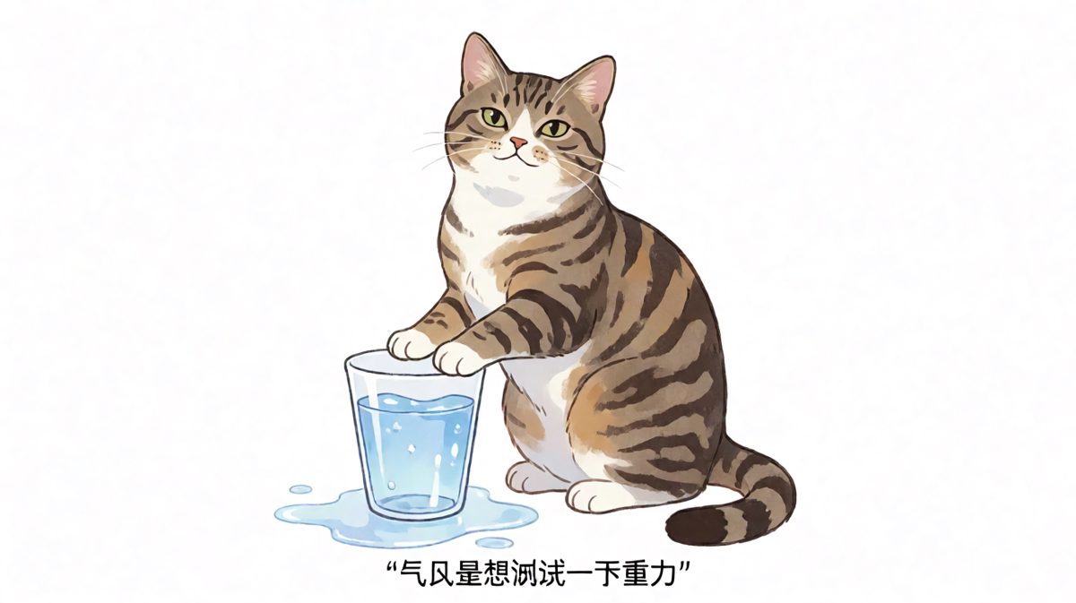 猫：地球引力是我的好朋友，我只是在跟它打招呼