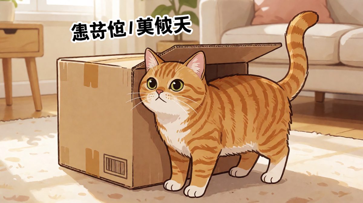 猫：只要我够坚定，这个箱子就是我的家！