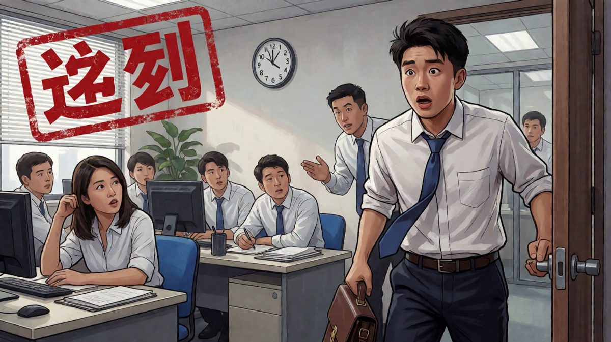 迟到两小时，走进办公室的那一刻，世界都安静了。