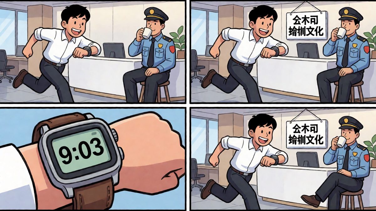 9:03……完蛋了，迟到了三分钟！