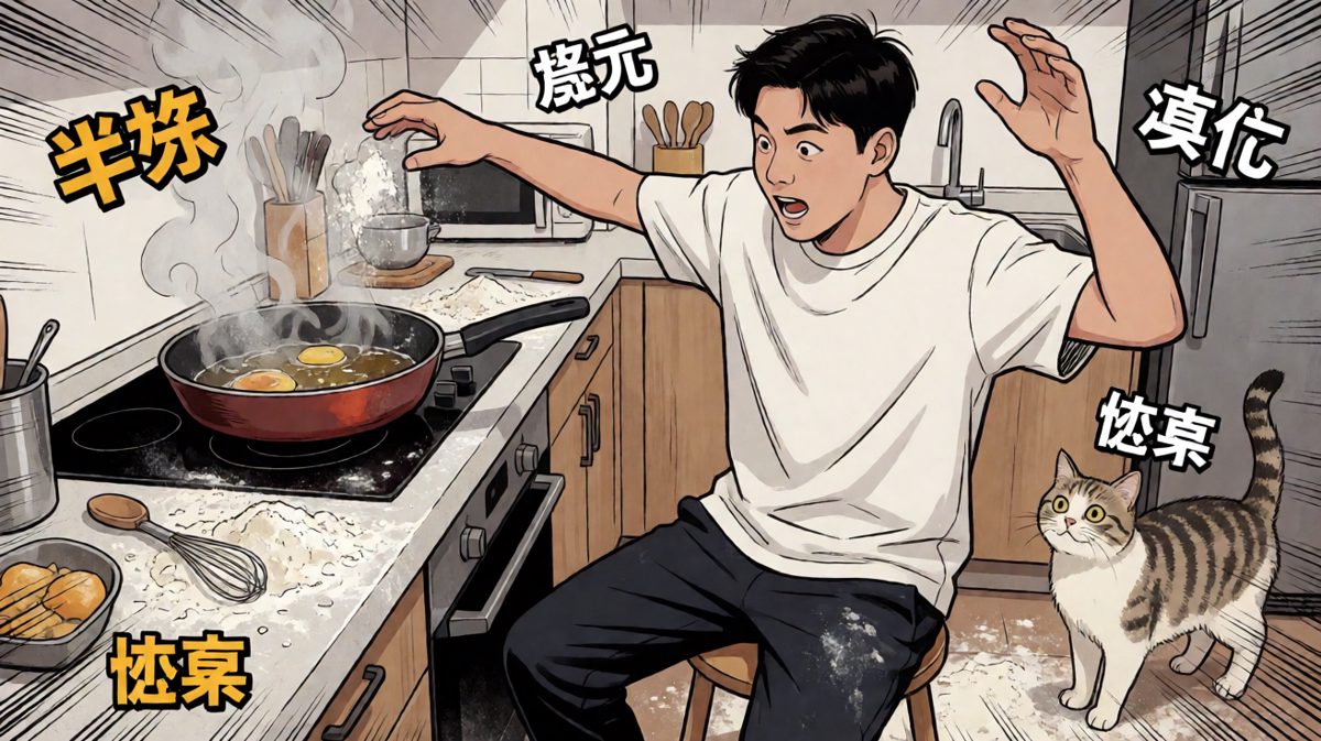 做饭过程彻底失控