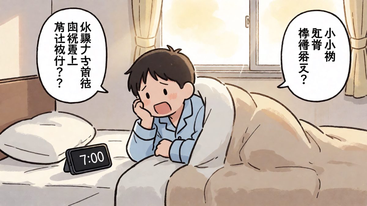 格子1：闹钟响了，但被窝封印解不开