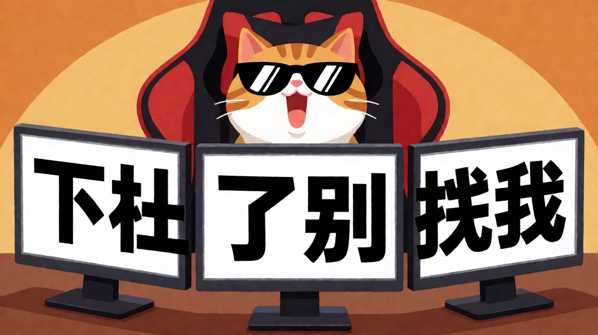 打工猫的下意识防御姿态