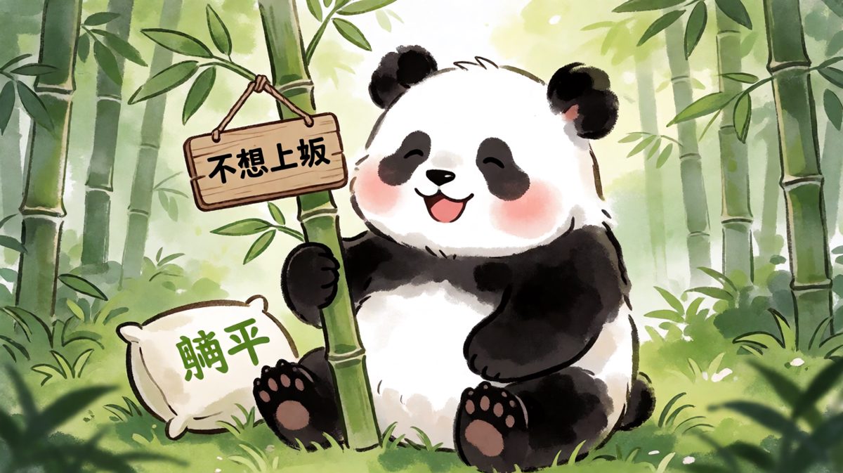 熊猫的躺平哲学配文
