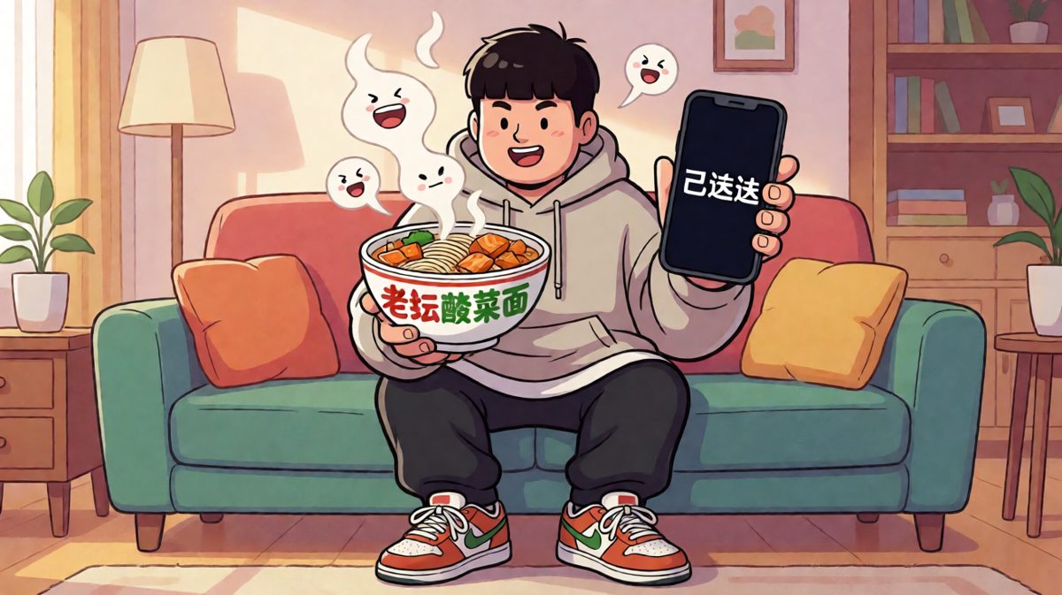 外卖显示已送达，而我在默默泡面