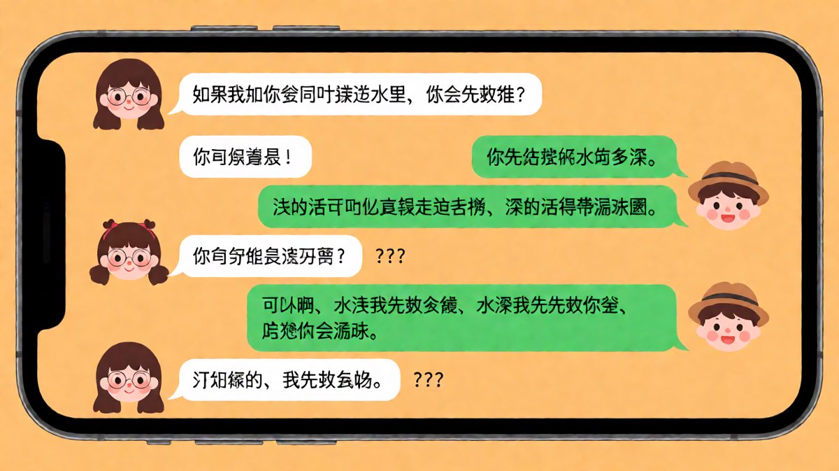 经典的"掉水里"送命题——男生的答案让人无语又搞笑