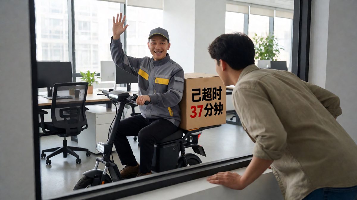 你的外卖正在穿越人海来找你，请给它一点时间
