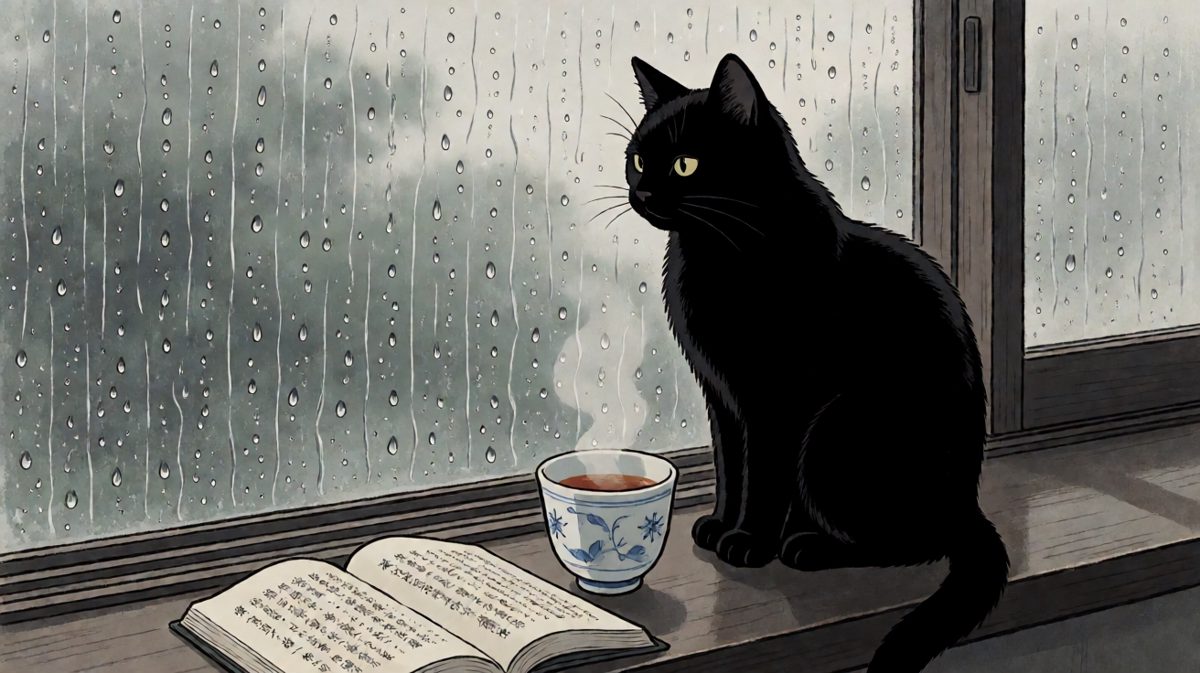 下雨天最适合……装模作样地喝茶了