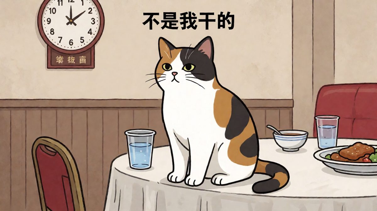 猫咪：我只是想看看水会不会自己流走，这是科学研究。