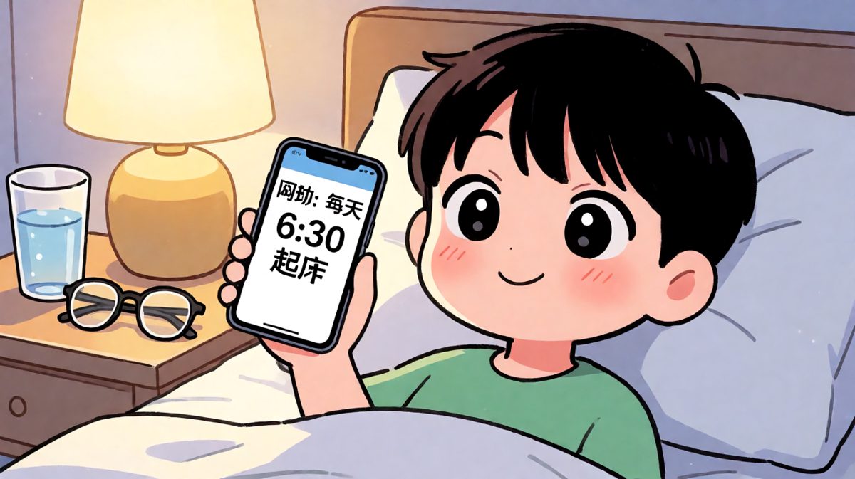 信心满满的深夜定闹钟时刻。