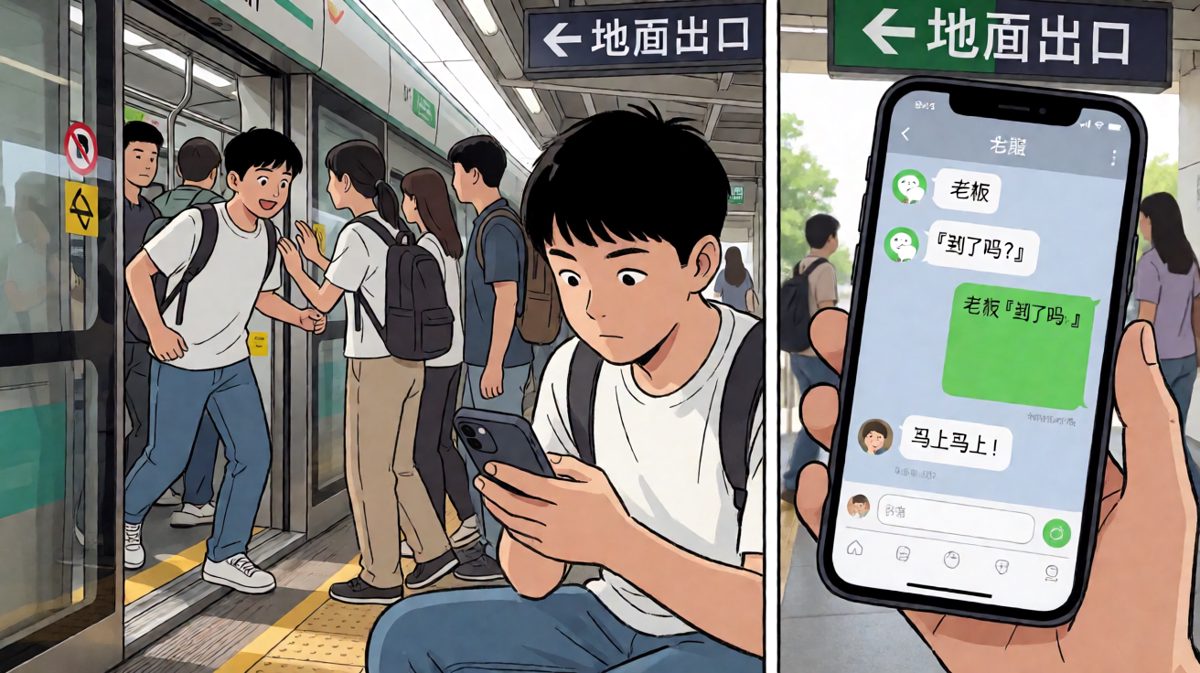 第四格：以为结束了，老板的消息紧随其后