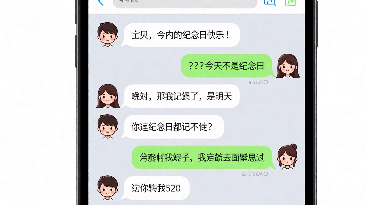 纪念日忘得一干二净，男朋友靠转账续命