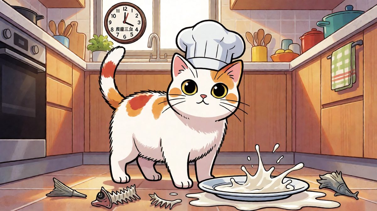 猫咪：我不是故意的，是牛奶先动的手