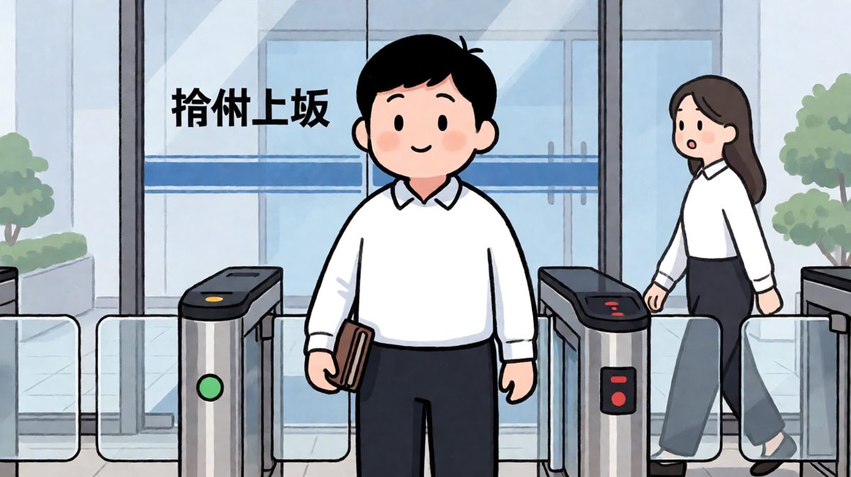 到了闸机口小陈才想起来——钱包忘在床头了，此刻的他尴尬到想找个地缝钻进去