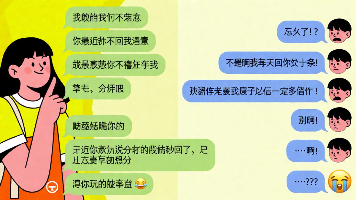 女生一本正经骗男生分手，结果最后反向被套路