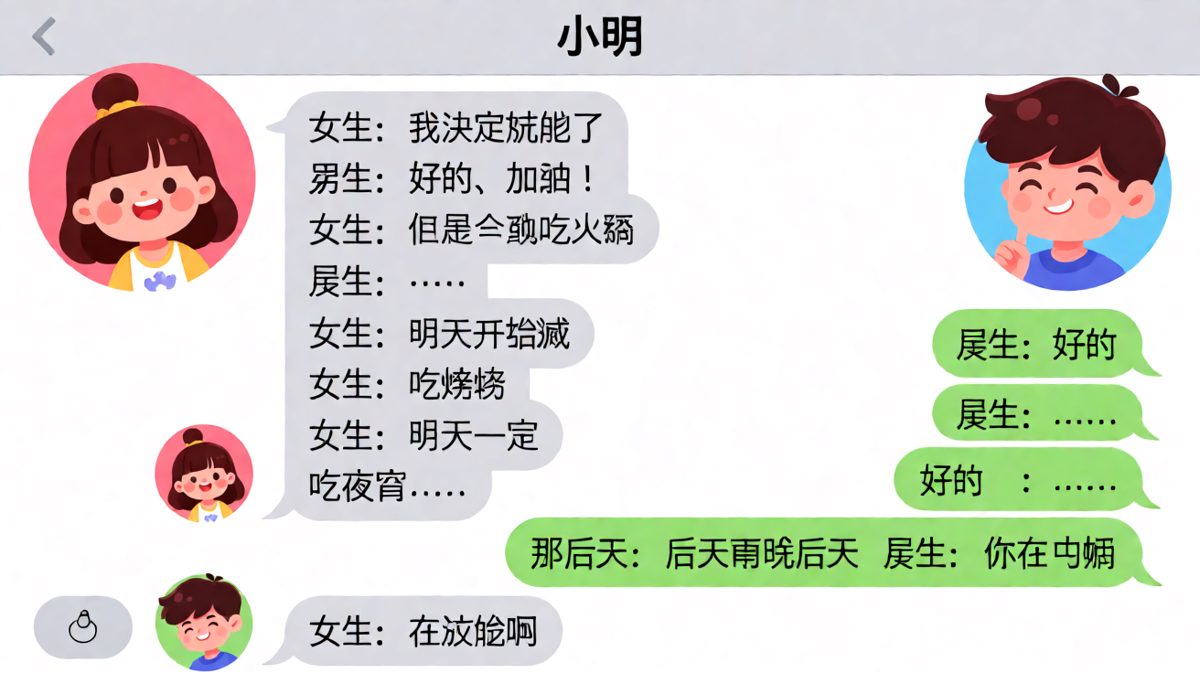 女生口口声声要减肥，每天却都在找借口继续吃喝