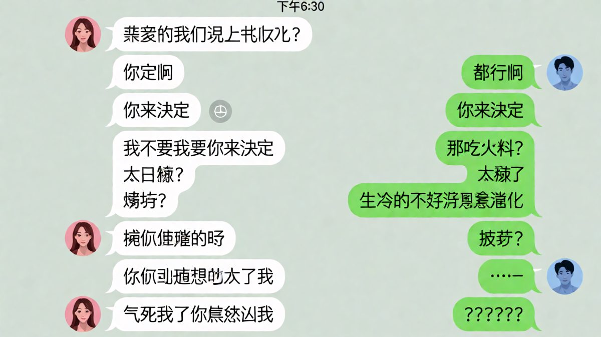 「随便」陷阱：从温柔邀约到灵魂拷问，男生经历了什么