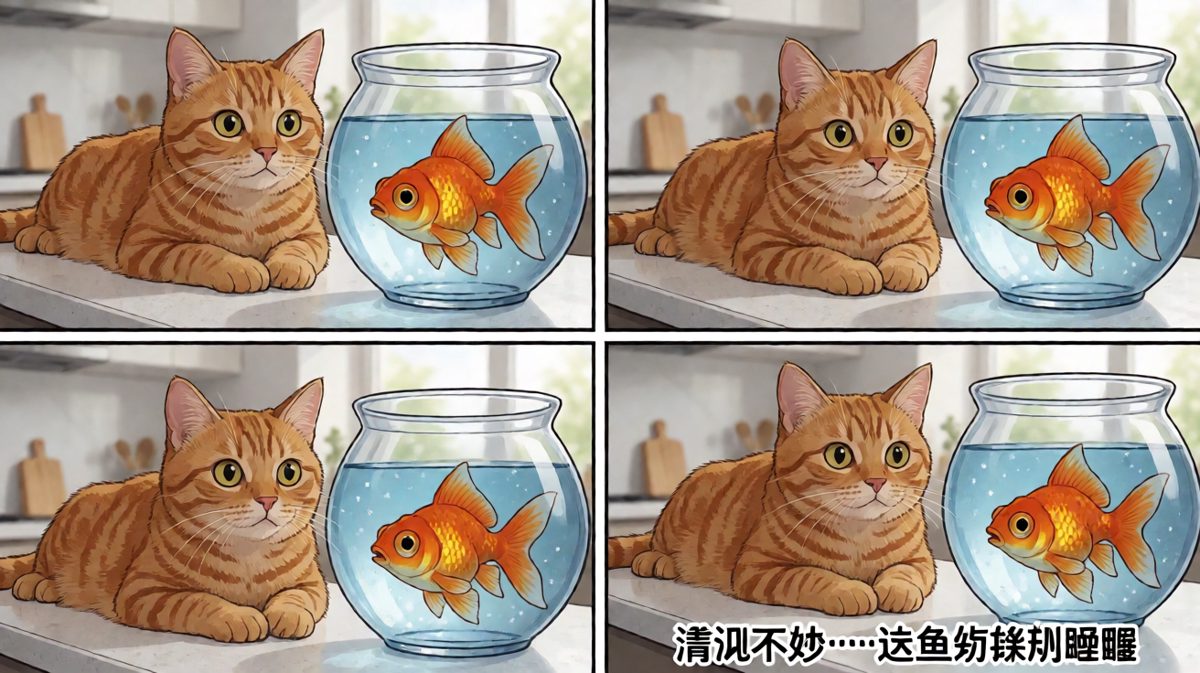 猫咪：鱼说'你先放我下去'
