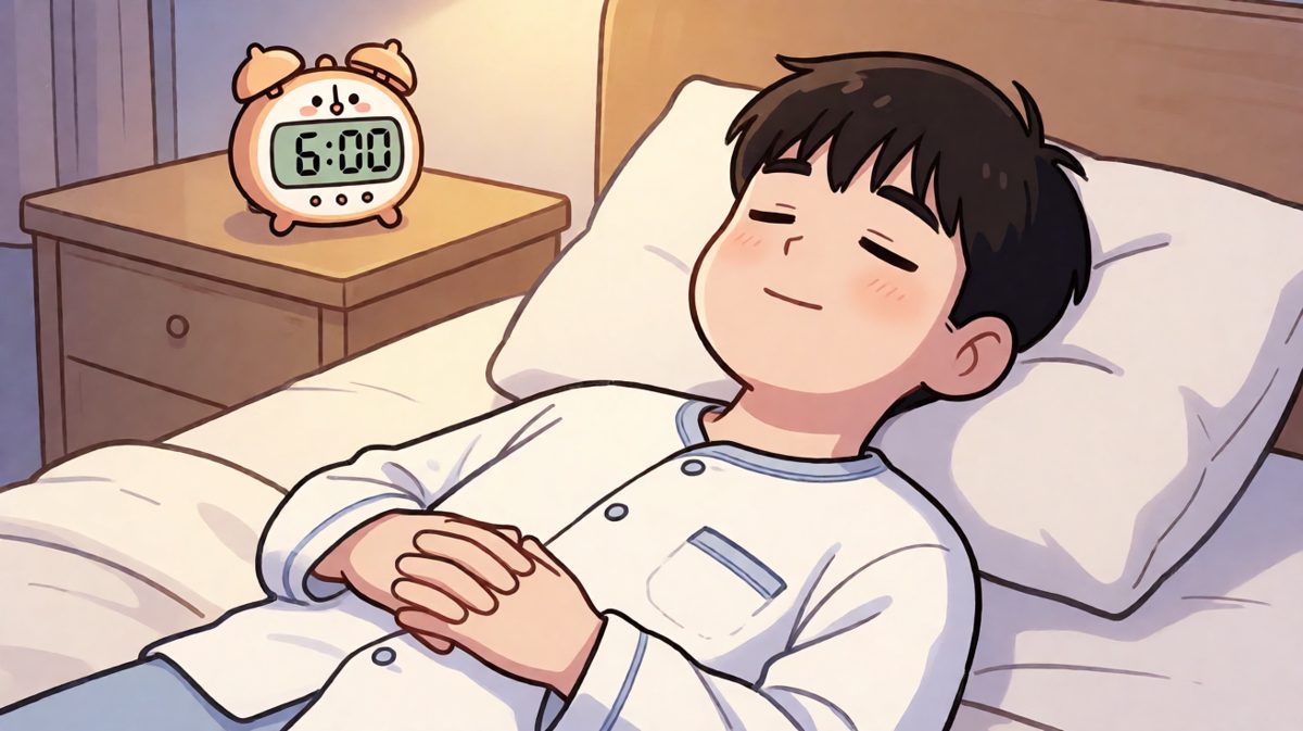 第1格：深夜安睡，闹钟静静等待