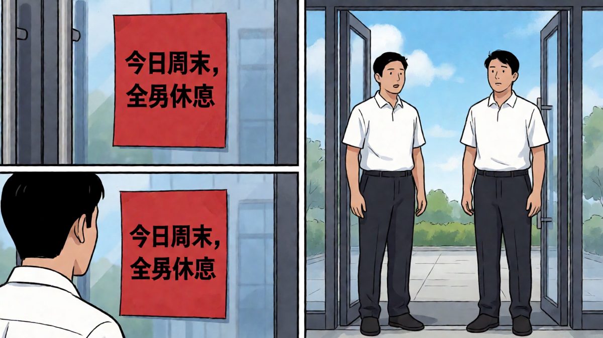 到公司门口才发现——今天是周末！
