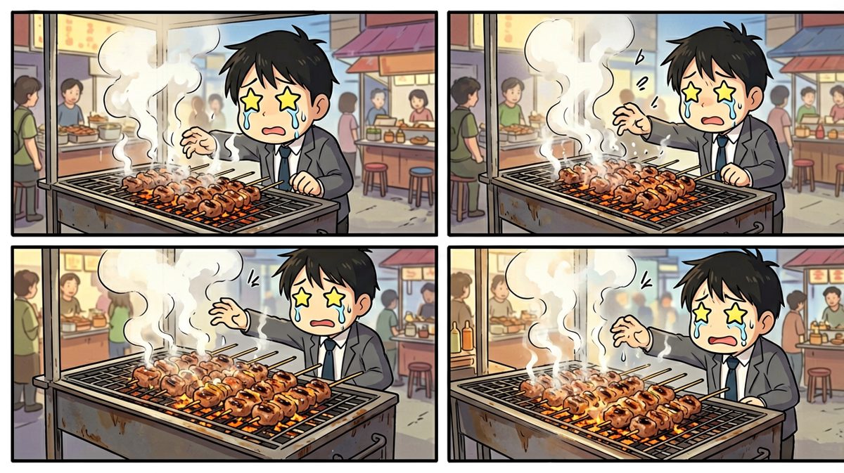 可是……烤肉的香味太诱人了！