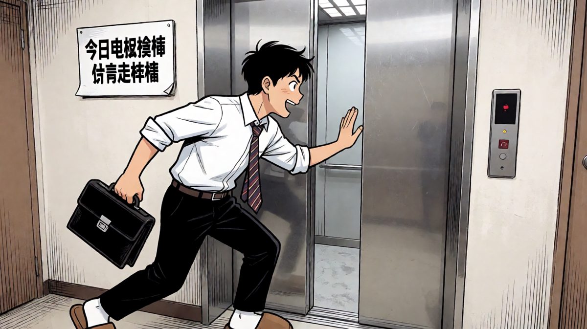 电梯！等等我——